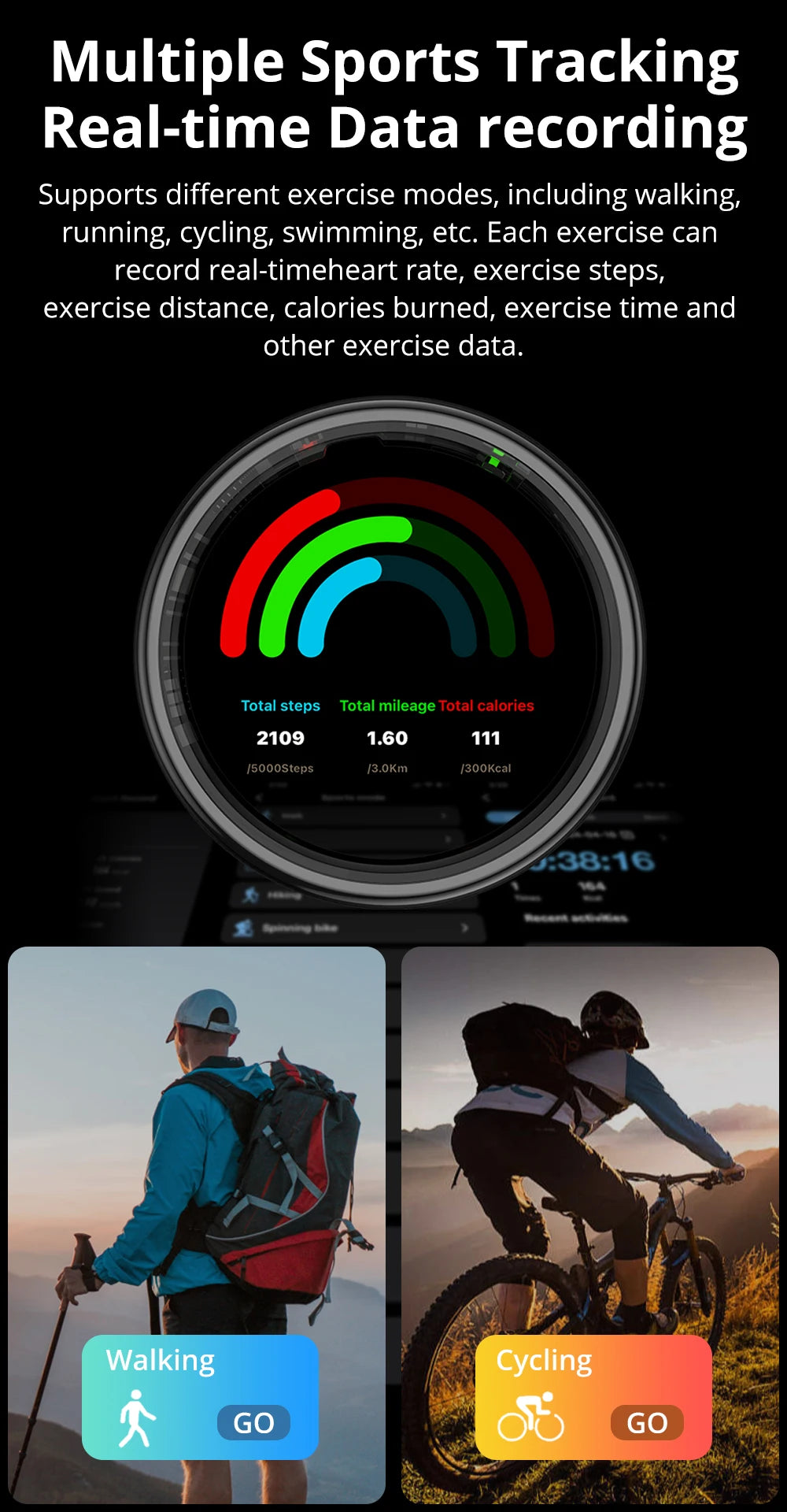 COLMI R12 Smart Ring – Touch Screen, Wireless Charging & Health Tracker, 5ATM Waterproof for Men & Women