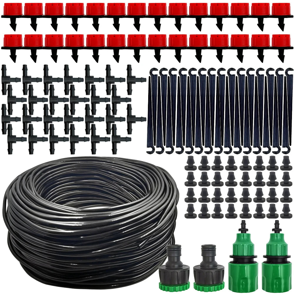 Portable Micro Drip Irrigation System – Automatic Garden Watering Kit with Adjustable Drippers & Misting Hose
