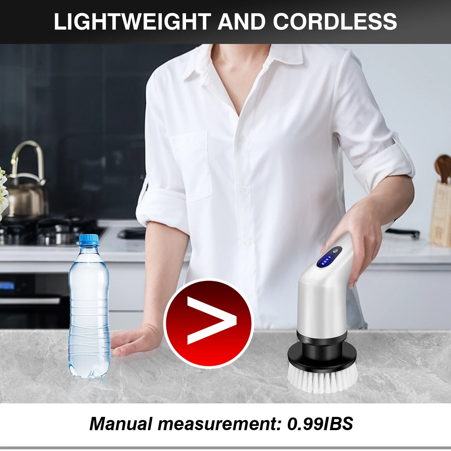 Waterproof Electric Scrubber for wet cleaning tasks