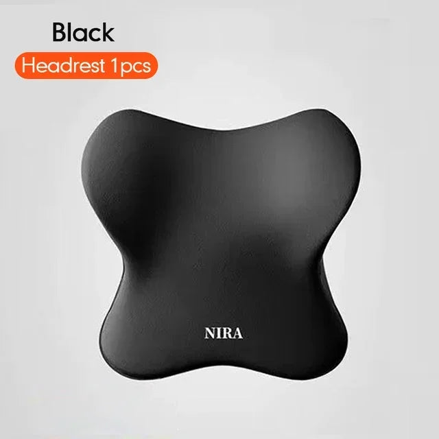 Memory Foam Car Headrest & Lumbar Support Cushion – Universal Back & Neck Pillow for Comfort and Posture
