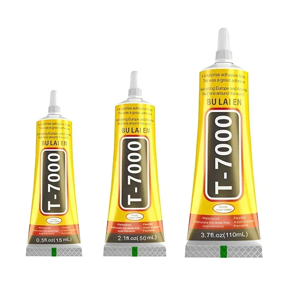 B‑7000 Clear Contact Adhesive – Universal DIY Repair Glue & T7000 Precision‑Tip Applicator for Glass & Plastic Bonding