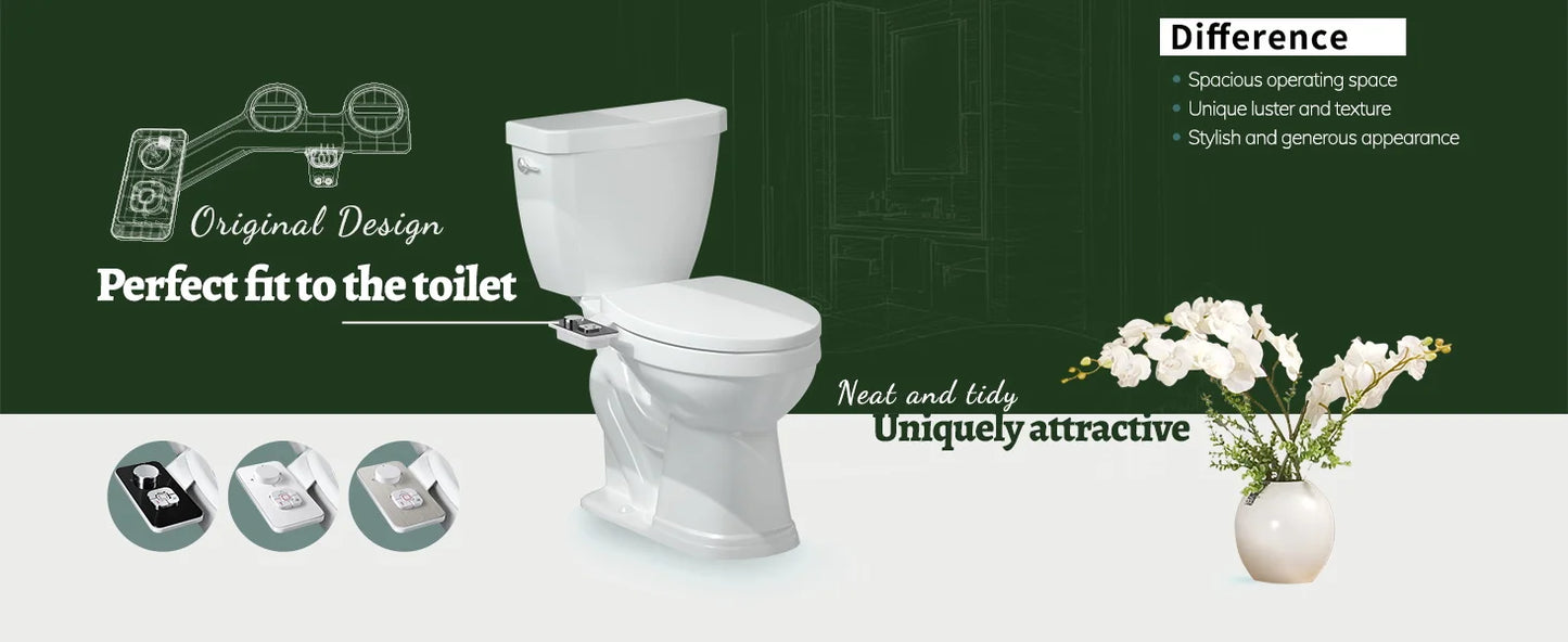 SAMODRA Bidet Attachment – Non-Electric Cold Water Toilet Sprayer with Adjustable Pressure & Retractable Self-Cleaning Nozzle