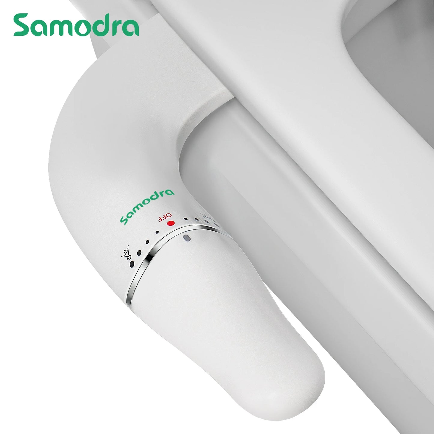 SAMODRA Ultra-Slim Bidet Attachment – Dual Nozzle, Non-Electric Toilet Seat Sprayer with Adjustable Water Pressure