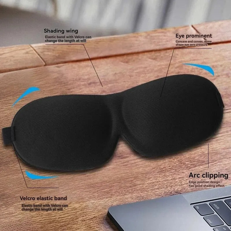 3D Contoured Blackout Sleep Mask – No Nose Pressure, Non-Marking, Lightweight Eye Mask for Students, Travel & Naps