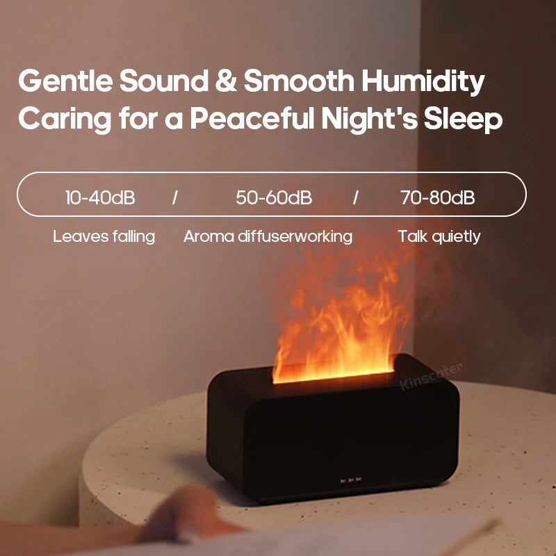 KINSCOTER Colorful Flame Aroma Diffuser & Air Humidifier – Ultrasonic Cool Mist with Timer