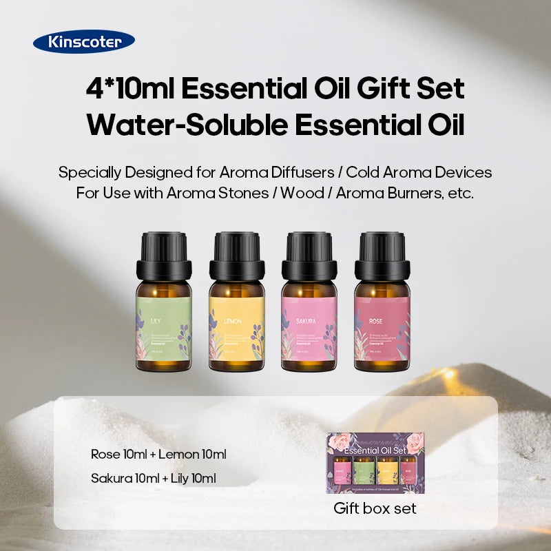 KINSCOTER Colorful Flame Aroma Diffuser & Air Humidifier – Ultrasonic Cool Mist with Timer