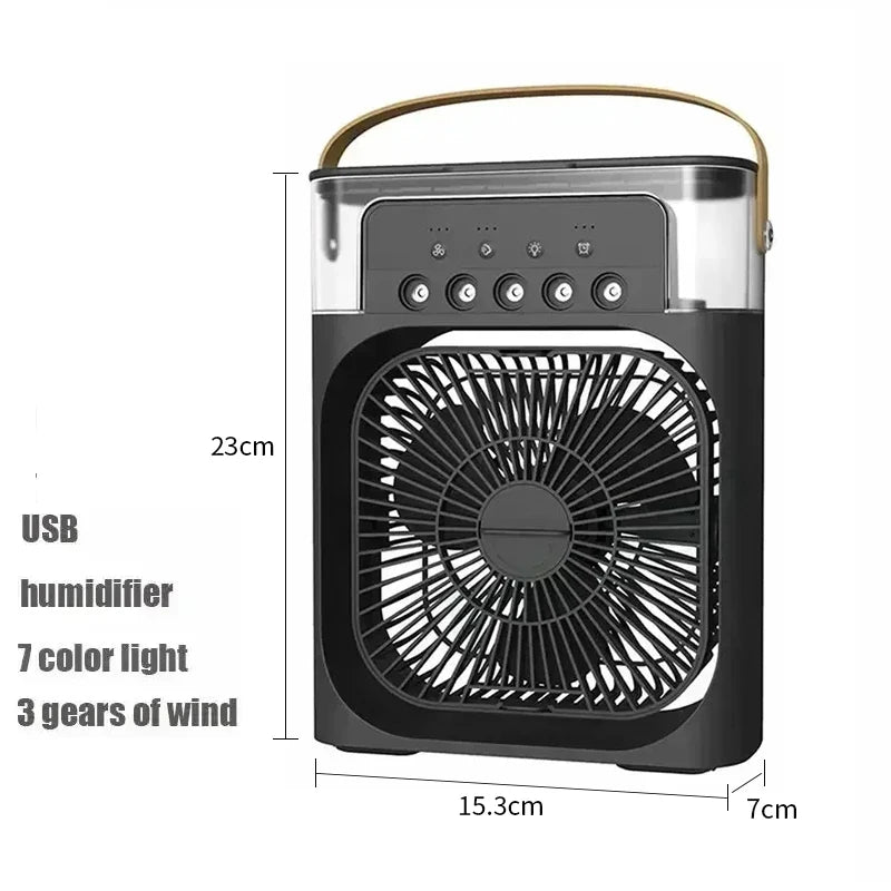 3-in-1 Portable Air Cooler, Humidifier & LED Night Light – Mini Air Conditioner Fan for Home & Office Use
