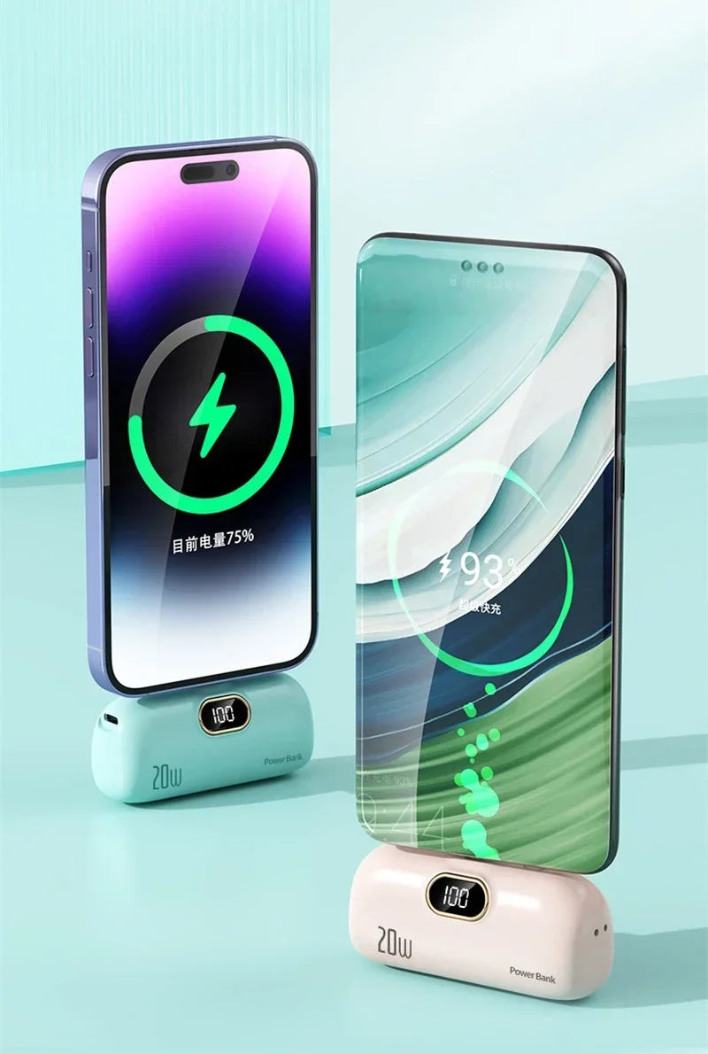 Mini Capsule Power Bank – Ultra-Compact Fast Charger & Emergency External Battery for iPhone and Android
