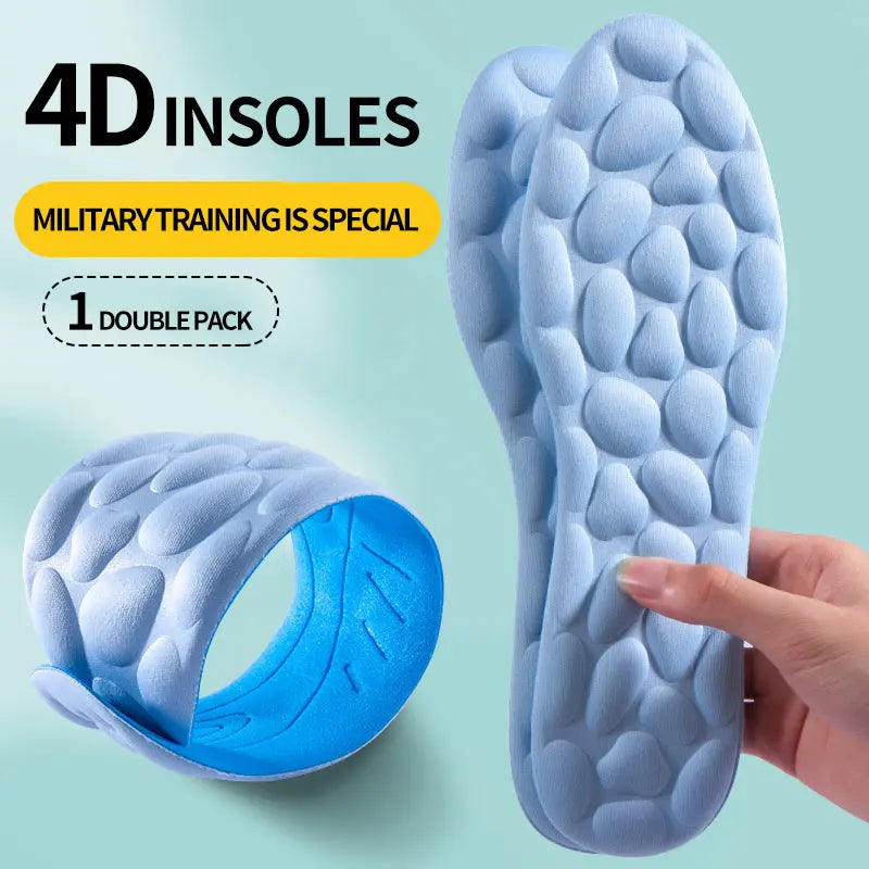 4D CloudTech Sports Insoles – Soft PU Shock-Absorbing Orthopedic Inserts for Running & Everyday Comfort | Breathable Cushion Sole for Men & Women