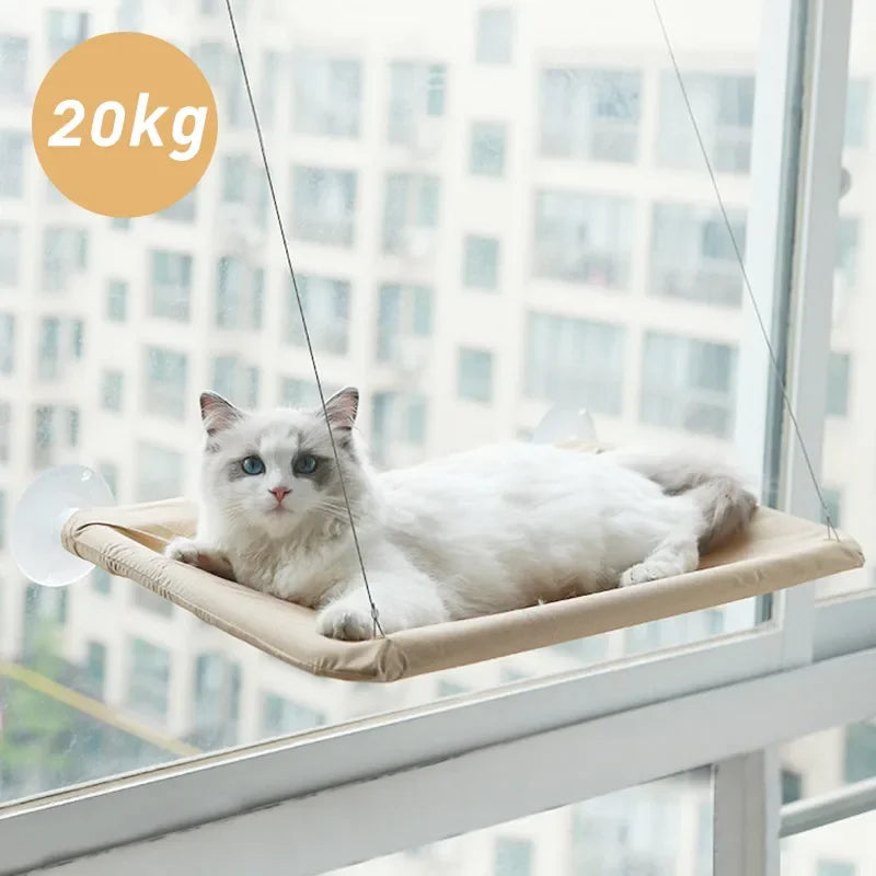 20kg Pet Cat Hammock Window Seat – Hanging Cat Bed with Strong Bearing, Comfortable Sunny Resting Spot & Kitten Climbing Frame