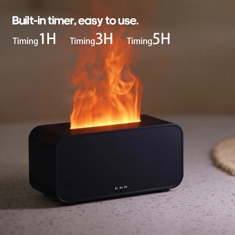 KINSCOTER Colorful Flame Aroma Diffuser & Air Humidifier – Ultrasonic Cool Mist with Timer