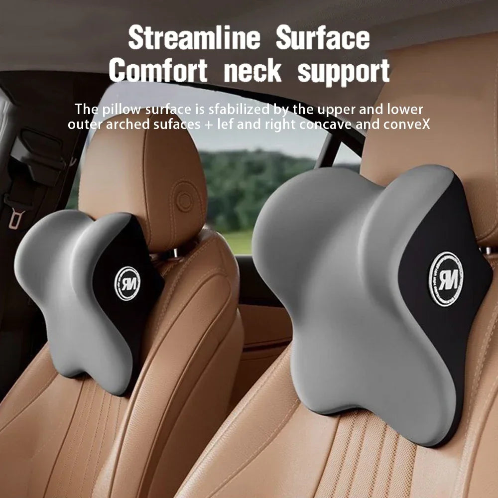 Memory Foam Car Headrest & Lumbar Support Cushion – Universal Back & Neck Pillow for Comfort and Posture