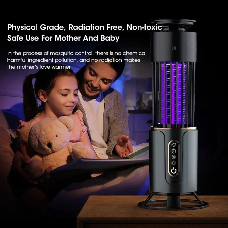 Rechargeable Mosquito Killer Lamp – Silent Electronic Insect Trap with 3-Level Timer & UV Anti-Mosquito Technology