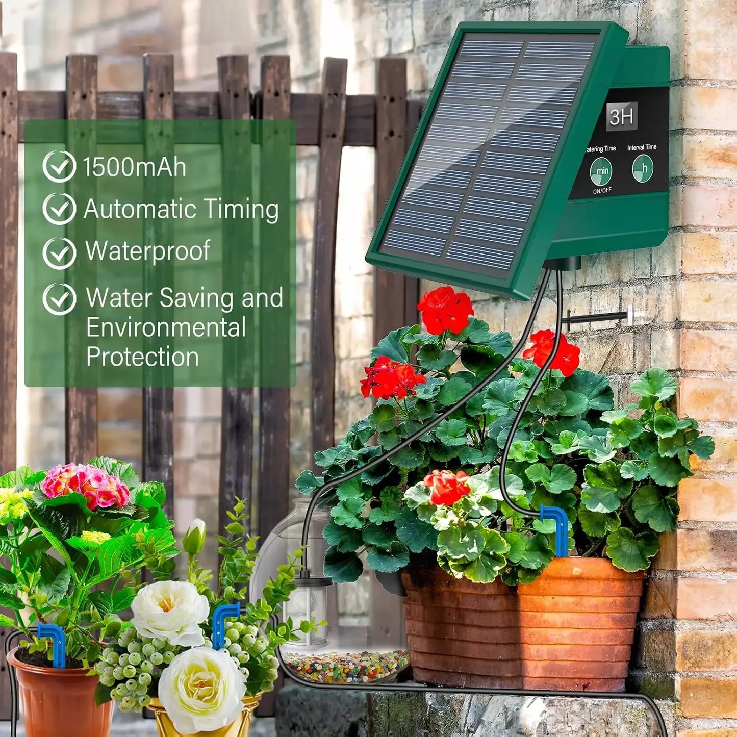 Solar Automatic Drip Irrigation System – DIY Garden & Balcony Watering Kit with Drip Hose