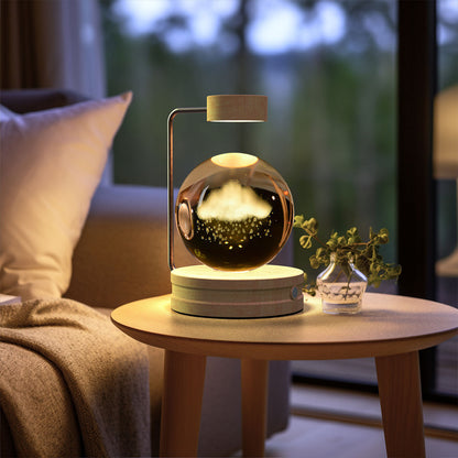 Crystal Ball Night Light with Colorful LED Light and Plug-in Design