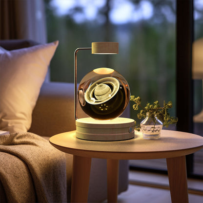 Crystal Ball Night Light with Colorful LED and Starry Sky Projection for a Relaxing Sleep Environment
