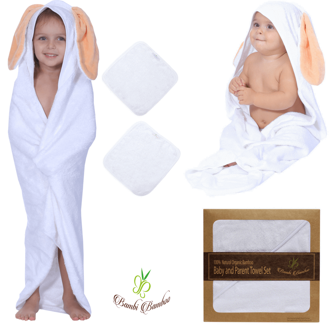 Bunny Hooded Towel + 2 Washcloths