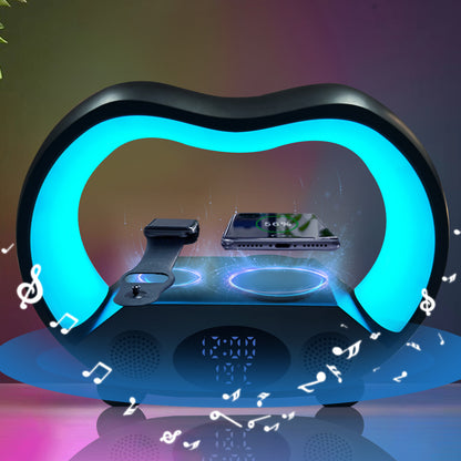 Modern Smart LED Digital Clock with Bluetooth speaker and temperature display