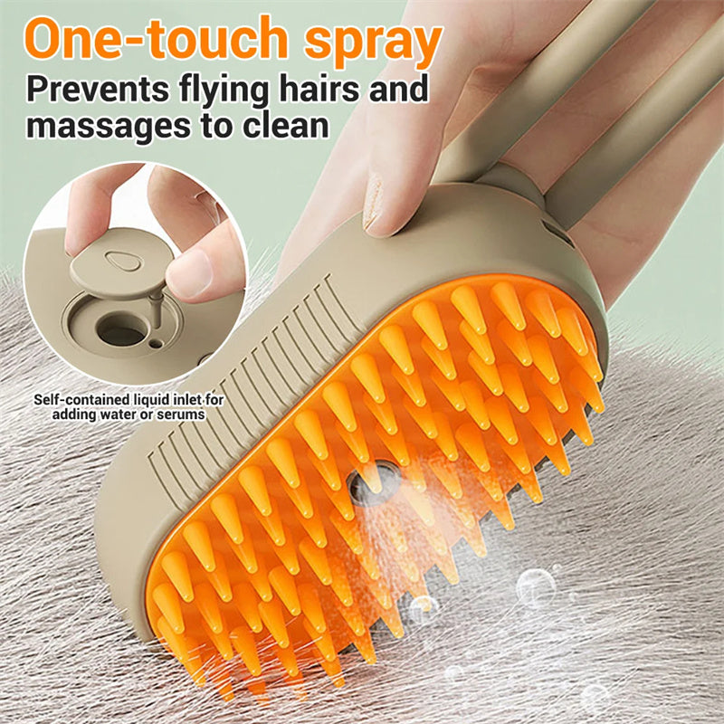 3-in-1 Electric Steam Brush for Cats & Dogs