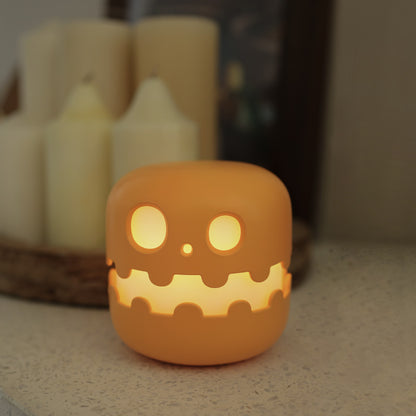 Pumpkin Halloween Ambient Light with flickering LED flame, perfect for spooky decor