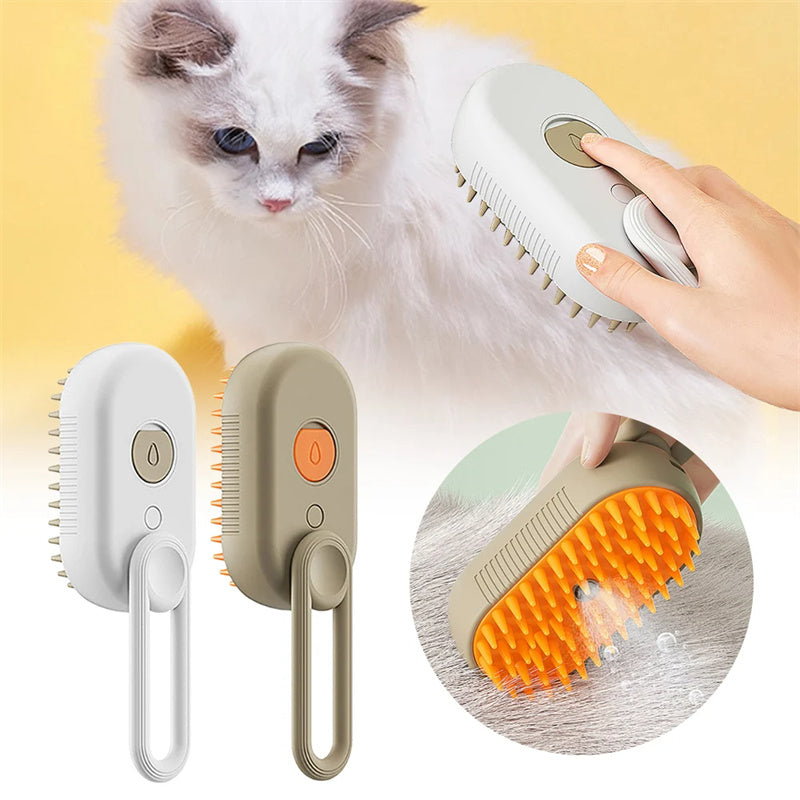 3-in-1 Electric Steam Brush for Cats & Dogs