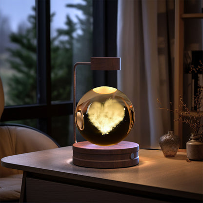 Beautiful crystal ball night light with colorful LED lights for ambiance