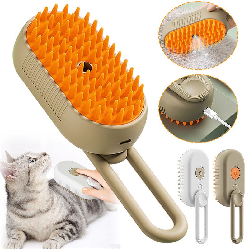 3-in-1 Electric Steam Brush for Cats & Dogs