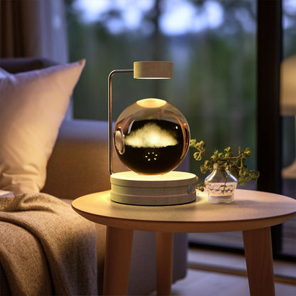 Illuminated crystal ball night light with soothing color-changing LED glow