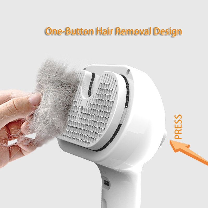 Self-Cleaning Pet Grooming Comb with Mist Spray