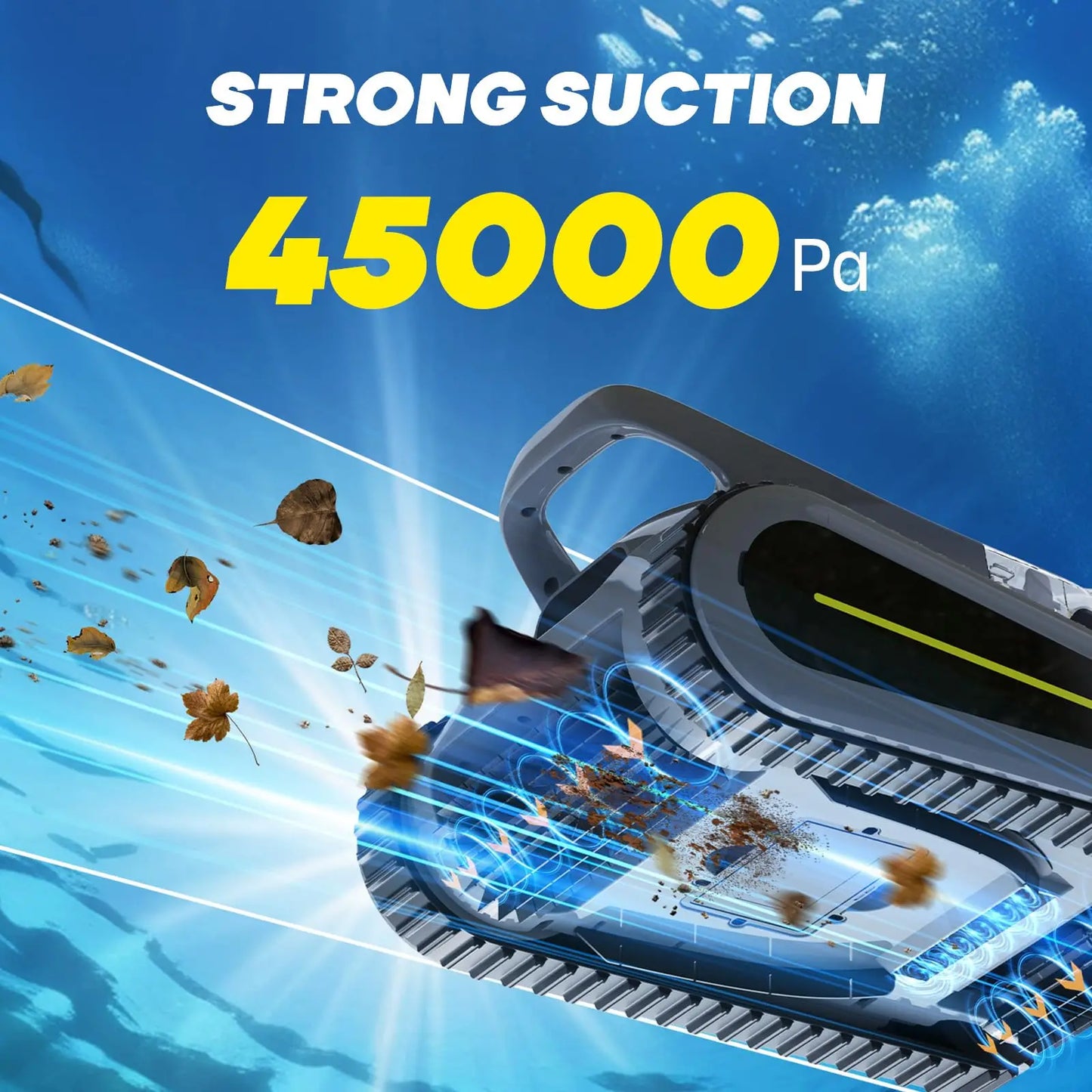 SEAUTO Crab Pro Robotic Pool Cleaner – 45,000Pa Powerful Suction & Wall-Climbing