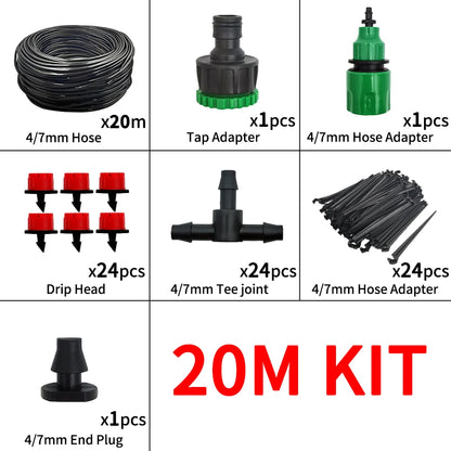 Portable Micro Drip Irrigation System – Automatic Garden Watering Kit with Adjustable Drippers & Misting Hose