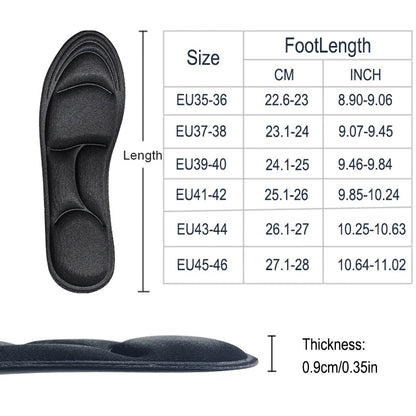 5D Memory Foam Orthopedic Insoles – Breathable Cushion Shoe Inserts for Running, Sport & All-Day Comfort | Shock-Absorbing Arch Support for Men & Women