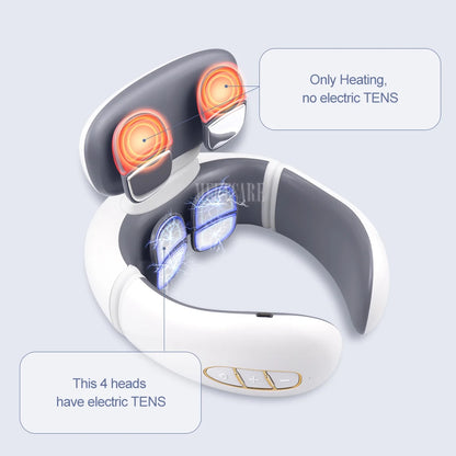 Smart Wireless Back & Neck Massager with Heating & TENS Pulse – Cervical Muscle Pain Relief & Shoulder Health Care