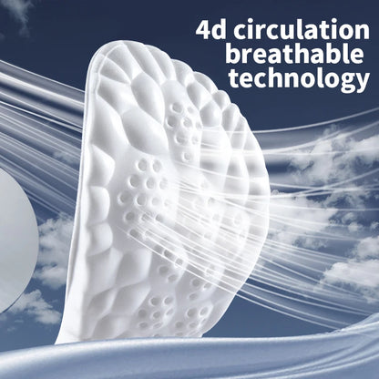 4D CloudTech Sports Insoles – Soft PU Shock-Absorbing Orthopedic Inserts for Running & Everyday Comfort | Breathable Cushion Sole for Men & Women
