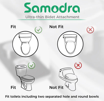 SAMODRA Bidet Attachment – Non-Electric Cold Water Toilet Sprayer with Adjustable Pressure & Retractable Self-Cleaning Nozzle
