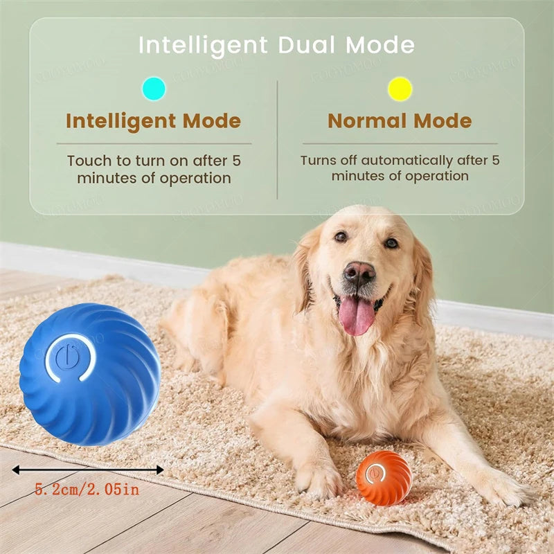 Smart Interactive Pet Ball – USB Rechargeable, Automatic Bouncing & Rolling Toy for Dogs & Cats