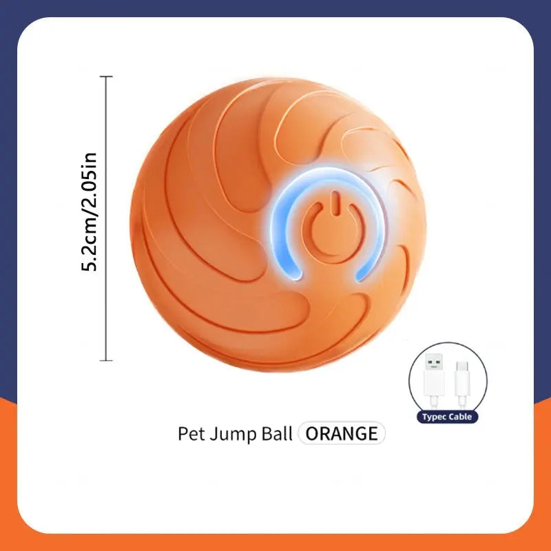 A smart interactive USB rechargeable pet ball toy bouncing and rolling automatically for dogs and cats to play with