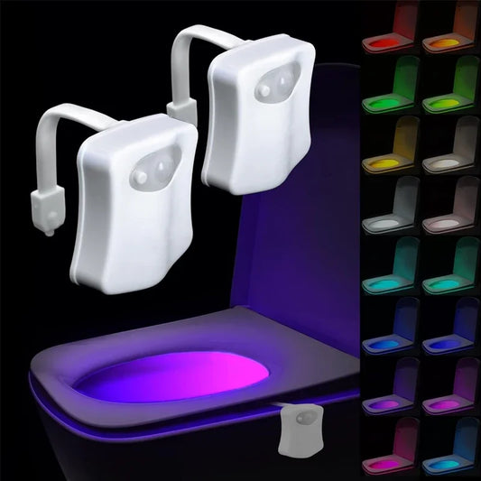 Smart Toilet Night Light in 16 colors for motion-activated bathroom illumination