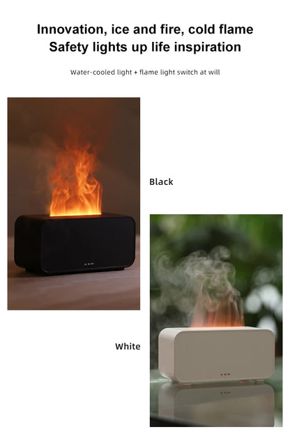 KINSCOTER Colorful Flame Aroma Diffuser & Air Humidifier – Ultrasonic Cool Mist with Timer