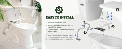 SAMODRA Bidet Attachment – Non-Electric Cold Water Toilet Sprayer with Adjustable Pressure & Retractable Self-Cleaning Nozzle