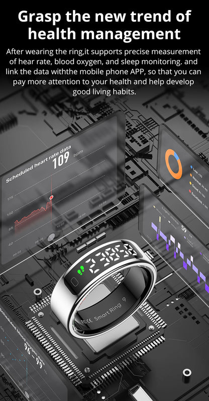 COLMI R12 Smart Ring – Touch Screen, Wireless Charging & Health Tracker, 5ATM Waterproof for Men & Women