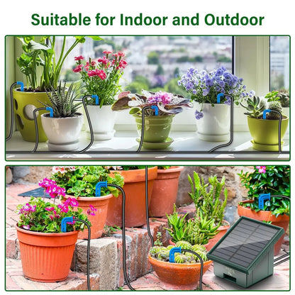Solar Automatic Drip Irrigation System – DIY Garden & Balcony Watering Kit with Drip Hose