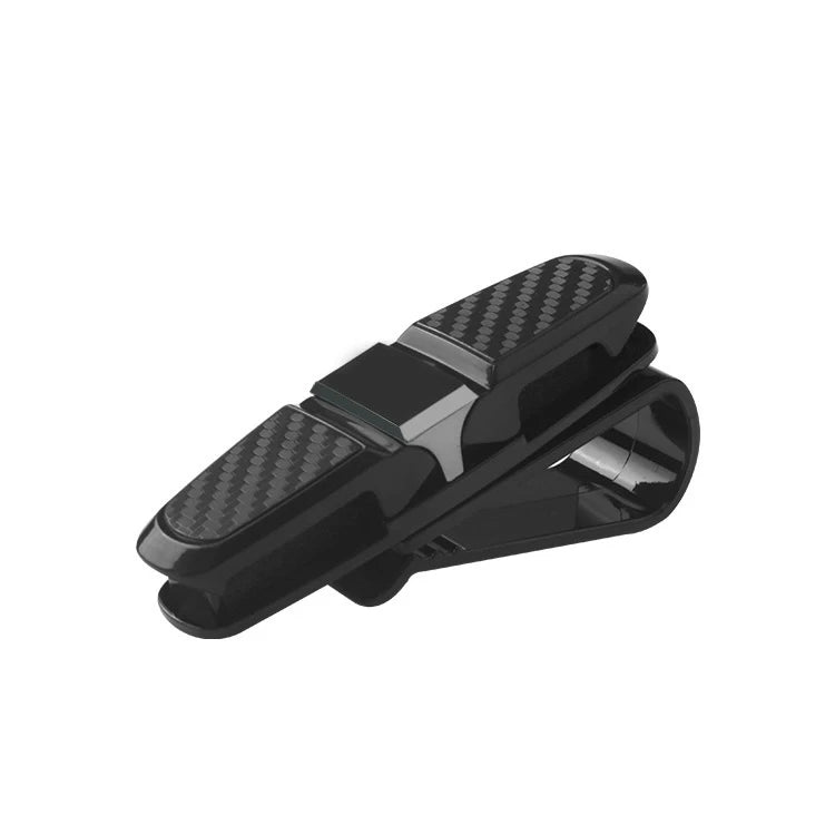 Universal car sun visor glasses holder and card clip organizer made of durable ABS interior accessory for easy sunglasses and card storage