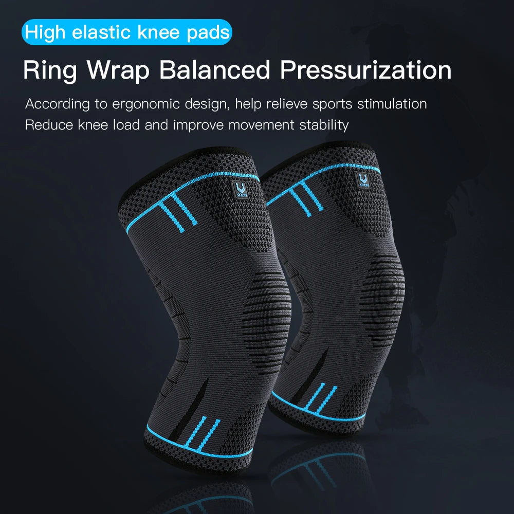 High-quality 1 pc compression knee support sleeve with elastic, breathable fabric, spring-enhanced brace for sports and fitness activities