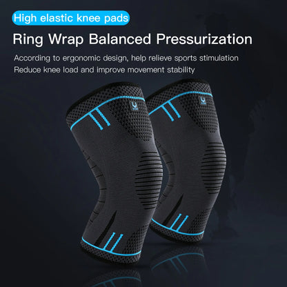 High-quality 1 pc compression knee support sleeve with elastic, breathable fabric, spring-enhanced brace for sports and fitness activities