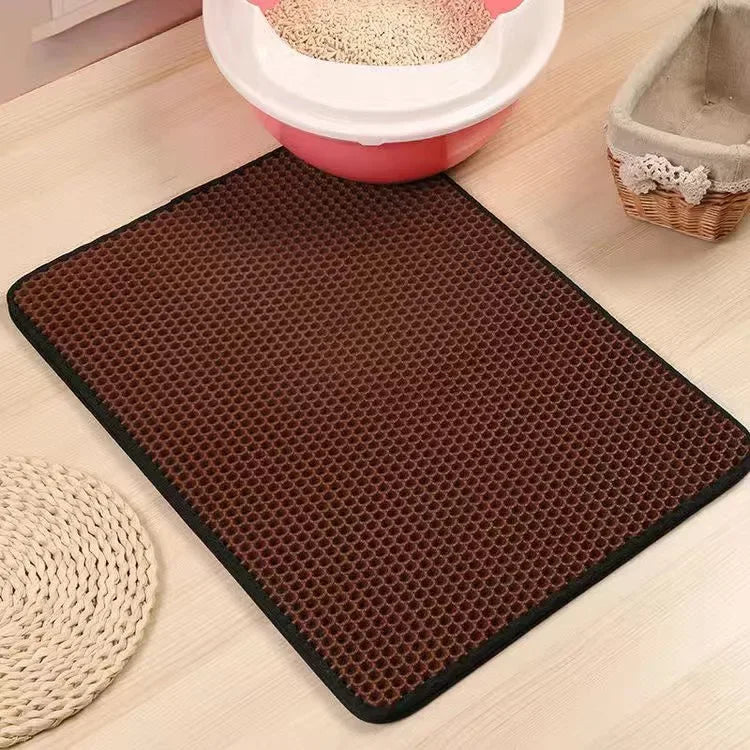 ZM Double-Layer Cat Litter Mat – Waterproof, Non-Slip, Easy Clean Pad