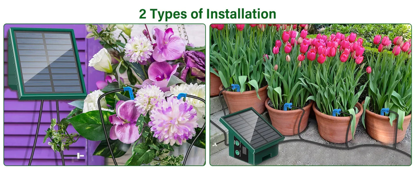 Solar Automatic Drip Irrigation System – DIY Garden & Balcony Watering Kit with Drip Hose
