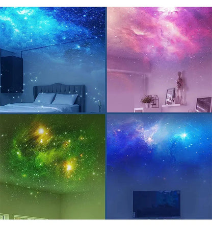 Astronaut galaxy star projector night light with nebula effects, remote control, and space-themed LED galaxy lamp for immersive space-themed room decor