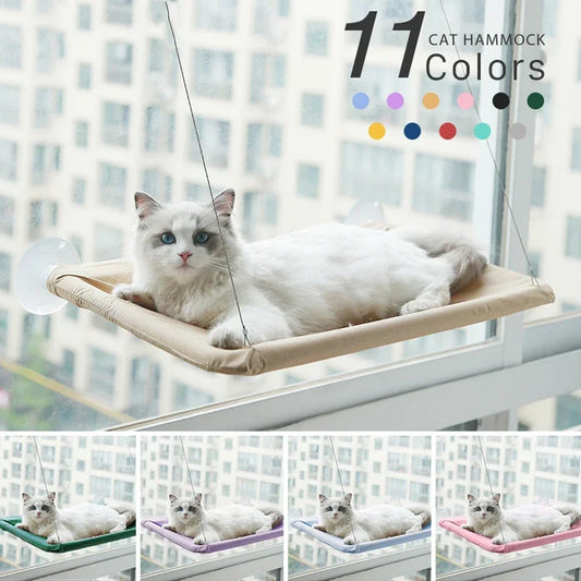 20kg Pet Cat Hammock Window Seat – Hanging Cat Bed with Strong Bearing, Comfortable Sunny Resting Spot & Kitten Climbing Frame