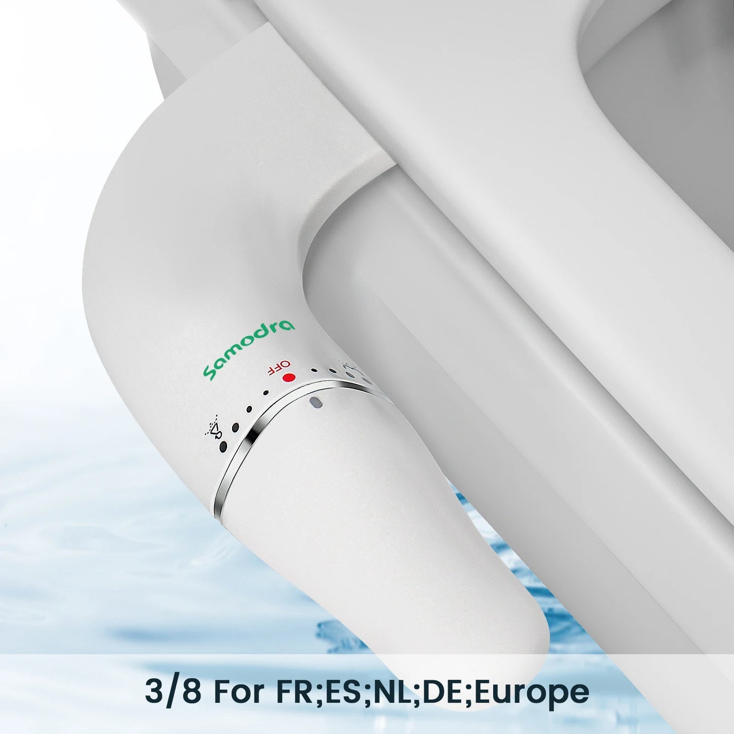 SAMODRA Ultra-Slim Bidet Attachment – Dual Nozzle, Non-Electric Toilet Seat Sprayer with Adjustable Water Pressure